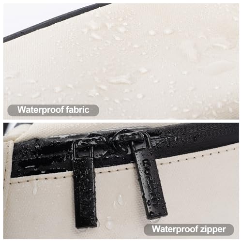 Waterproof Camera Waist Bag - Cwatcun Compact Camera Case, Lightweight Portable Fanny Pack, Daily Carry Storage Case Crossbody Bag for Canon, Nikon, Sony, Fuji DSLR/SLR/Mirrorless Camera, Lens, White - Thumbnail 6