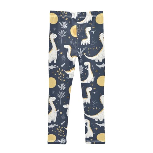Leaf Animal White Dinosaur Girls Casual Leggings for Kids Printed Long Pant Bottoms Stretch and Soft2