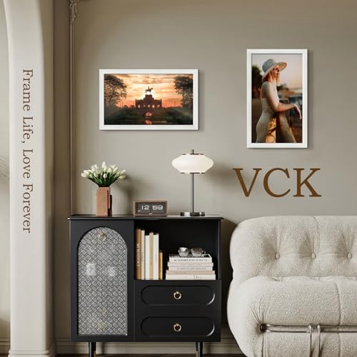 Image of VCK 14x24 Frames 3 Pack, White Poster Frame MDF Wood with Polished Plexiglass, Wall Mounting Horizontal & Vertical Display