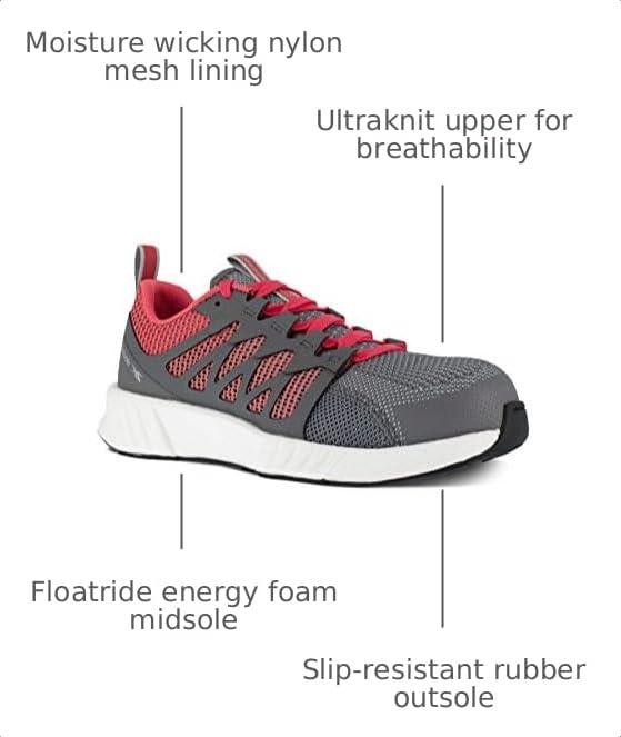 Image of Reebok Womens Rb314 Womens Fusion Flexweave Work Safety Toe Athletic Work Shoe Heritage Teal