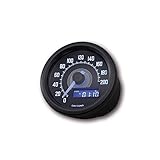 daytona velona tacho sensor DAYTONA Digitaler Tacho, VELONA, schwarzes Gehäuse, rund D. 60 mm, bis 200 km/h, ECE-R10 geprüft, mit Halter, weiße Hintergrundbeleuchtung, Geschw./Volt/Kilometerstand/Trip/Uhr