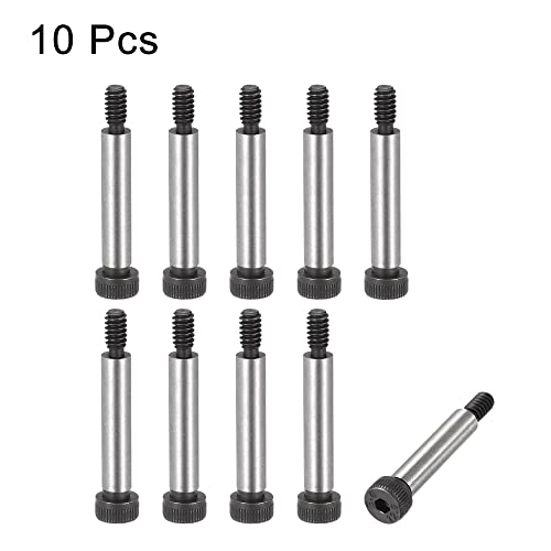 Uxcell Alloy Steel Hexagon Socket Head Shoulder Screws Bolts, 1-1/4" Shoulder Length, 1/4" Shoulder Dia, 10-24 Thread, 10Pcs #TOP2