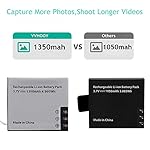 VVHOOY-3x1350mAh-Rechargeable-Action-Camera-Battery-and-Charger-Compatible-with-AKASO-EK7000Brave-4Dragon-Touch-Vision-3-4KDBPOWER-EX5000CrosstourLightdowVictureCampark-ACT74APEMANEKENODRVM