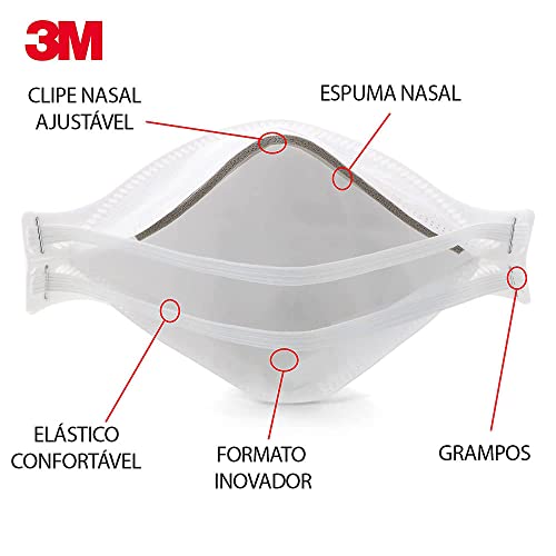 3M, Aura, Respirador Descartável 9320+BR, PFF-2 - Branca