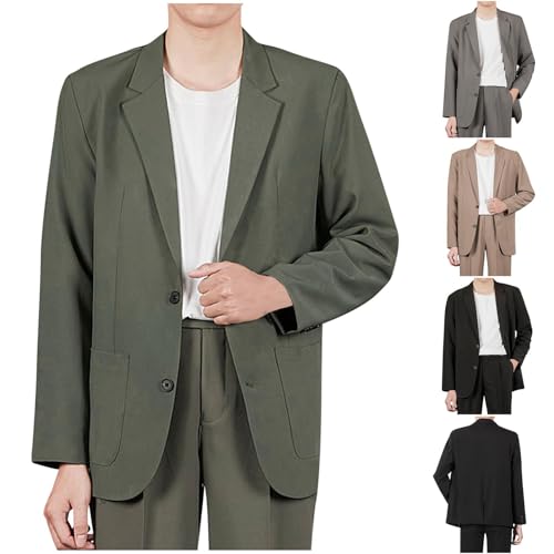 Cambkatl Men's Long Sleeve Blazers Loose Single Breasted Sport Coats Lightweight Open Front Casual Business Suit Jackets2