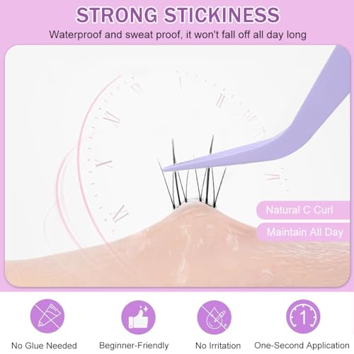 Image of MAYCREATE 240PCS Self Adhesive Bottom Lash Clusters Lower Lashes DIY Eyelash Extensions Wispy Natural Look Clear Band False Lashes Individual Bottom Fake Eyelashes With Tweezer