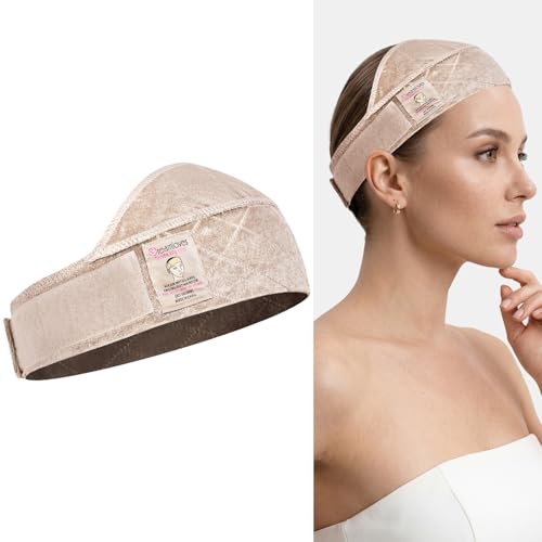 Dreamlover Wide Wig Grip Band for Lace Front Wigs Velvet Wig Grip Band with Adjustable Hook & Loop Fastener Nude 1 Pieces