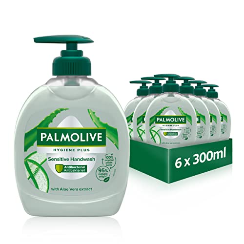 Palmolive Hygiene-Plus Sensitive Soap 6 x 300 ml Anti-Bacterial for All Skin Types Liquid Hand Soap