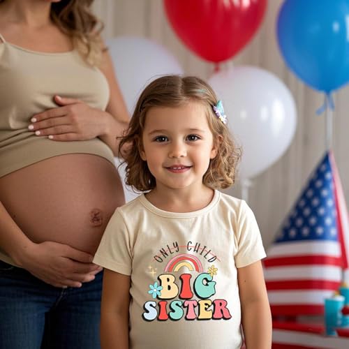 Image of Big Sister Shirt Toddler Shirts Promoted to Big Sister Announcement Big Sis Tees Little Kids Top 2-7T