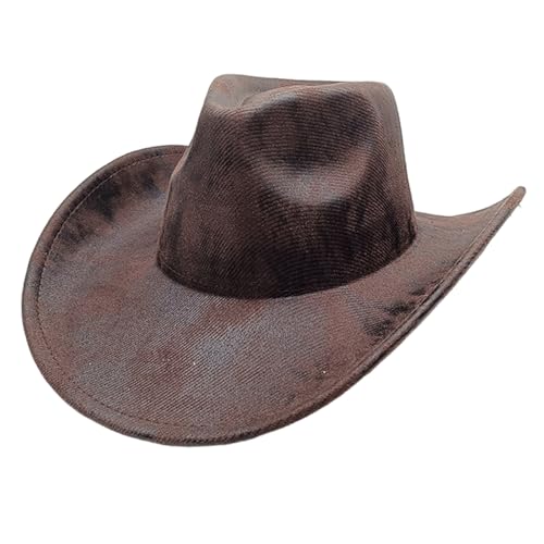 Sombrero de estilo occidental con diseño ajustable, tela transpirable, accesorio de moda, ligero, para exteriores, sombreros de vaqueros, ligeros para exteriores, Color café, M