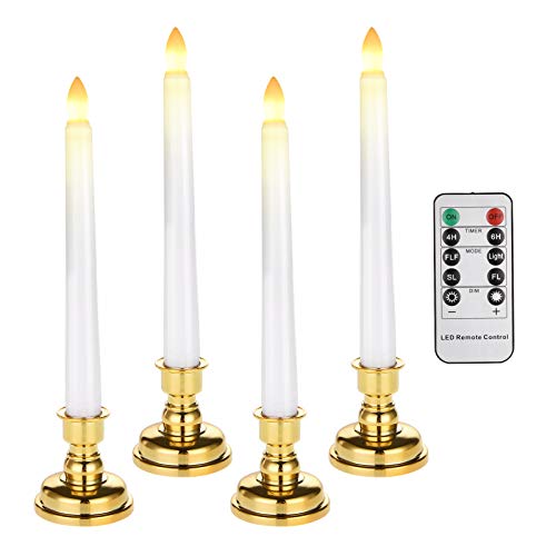 cimetech Velas cónicas sin llama, velas LED alimentadas con baterías, temporizadores a distancia y núcleo de luces 3D realistas para la cena, la iglesia, la boda, la fiesta de cumpleaños Cover