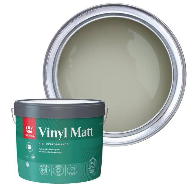 TIKKURILA Vinyl Matt - Washable Full Matt Emulsion Paint For Interior Walls & Ceilings - 10l Flannel J446