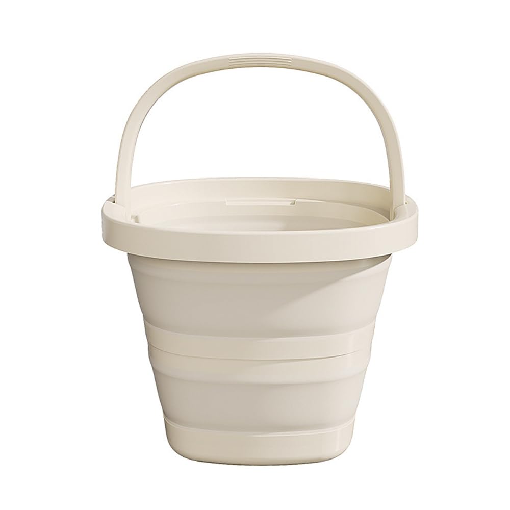 Cubos plegables de 2.6 galones, gran capacidad, cubo de agua plegable portátil para limpieza de jardín al aire libre, lavado de coches, camping, pesca