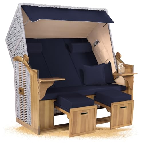 Strandkorb Hanse Ostsee XXL 2,5 Sitzer Volllieger Weiß 150cm breit,...