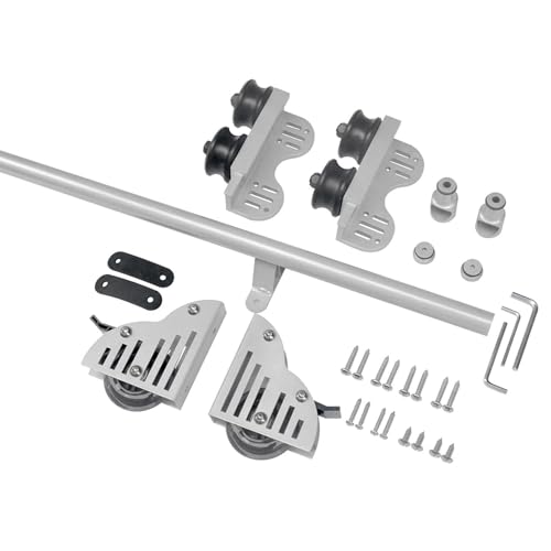 Échelle coulissante rétractable : kit de quincaillerie avec rail argenté de 5m pour gagner de la place