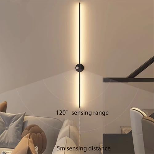 Aplique de pared LED negro sin cables recargable con sensor para cama 5