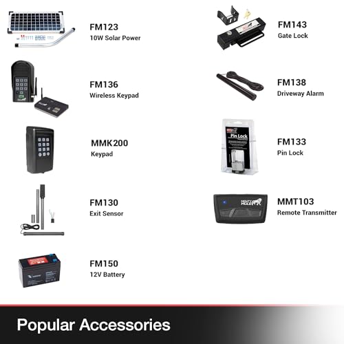 image for Mighty Mule MM271 Automatic Gate Opener, Solar Ready, Comes with Gate 