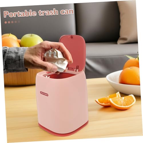 Poubelle de table rose anti-odeur POPETPOP mini format étanche pour petit espace - 7