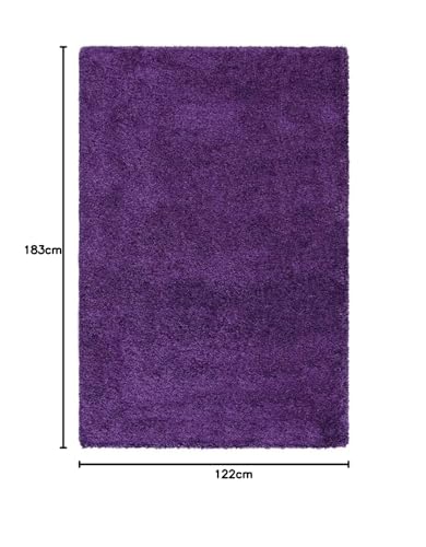 Image of A R Creations Anti Slip Fluffy Fur Plain Area Rug Made with Polyester and Microfiber for Home Office Kitchen Living Room Bedroom and DiningHall (4x6 Feet, Purple