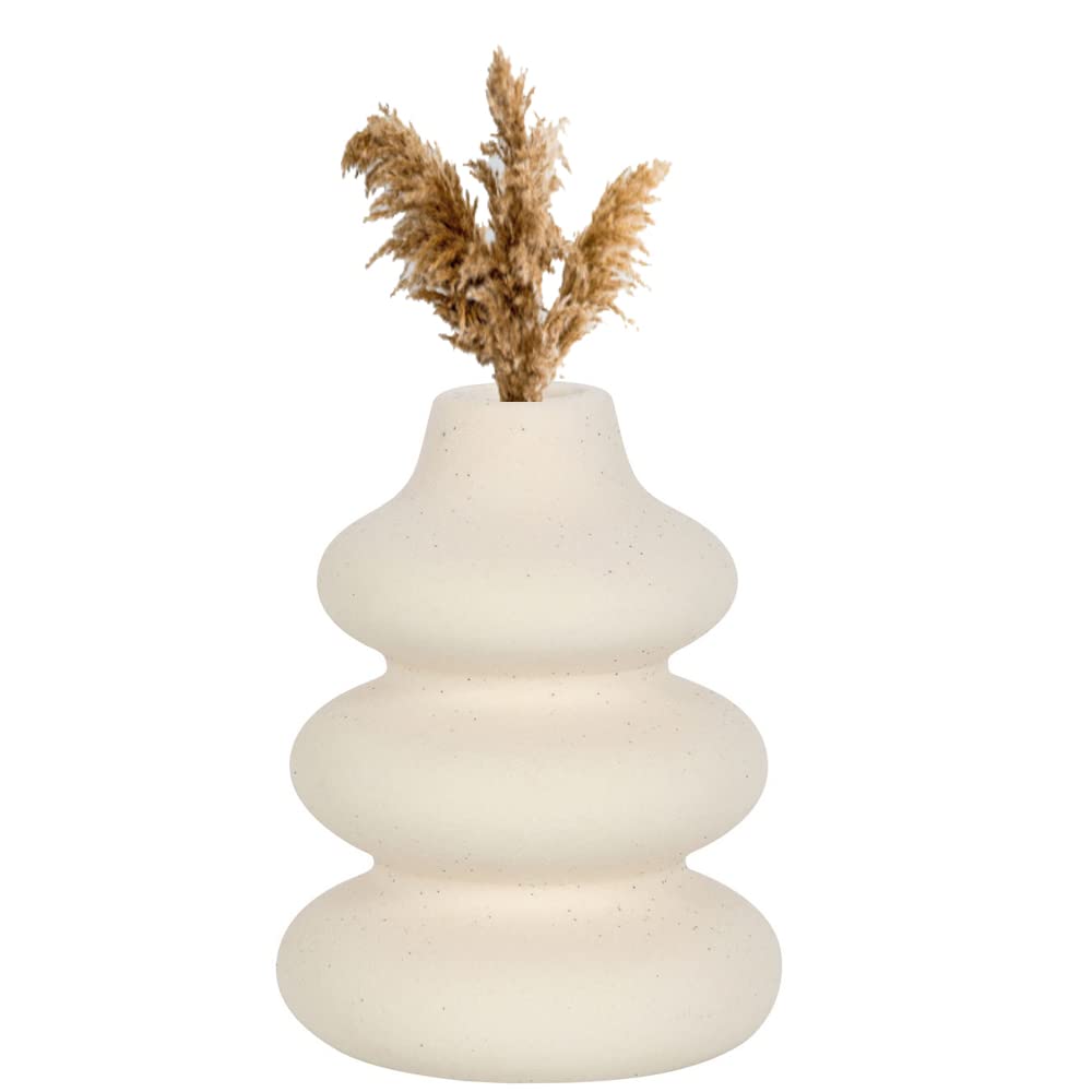 Zale Yardley Cream Flower Vase, Pitcher Vase, Speckle Single Stem Ceramic Flower Vase, Vase For Flower, Garden Ornaments, For Real, Artificial Flower, Room Décor, Christmas, Valentine, Wedding Gift