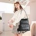 Dora & Liz Women's Leather Backpack Purse Fashion Travel Backpack Designer Convertible Shoulder Bag Work Handbag with Wristlet (Black)