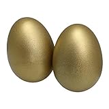 Lovermusic 2 PCS Gold Plastic Egg Shakers Set Musical Hand Percussion Shakers Musical Percussion Instruments