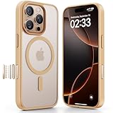 【Aiカメラコントロールカバー搭載】JUESHITUO iPhone 16 Pro Max 用の ケース クリア タッチ遅延なし 黄変なし 2Xスクリーン保護付き MagSafe充電対応 人気 耐衝撃 米軍MIL規格 耐久性 SGS認証 いphone 16 Pro Max 用の ケース アイフォン16 Pro Max 用の カバー 6.9 インチ デザートチタニウム ゴールド