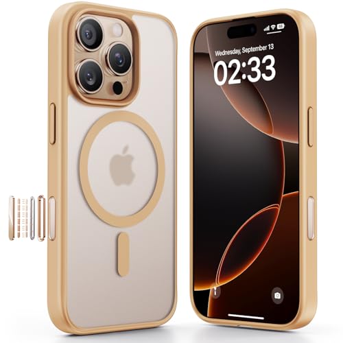 �yAi�J�����R���g���[���J�o�[���ځzJUESHITUO iPhone 16 Pro Max �p�� �P�[�X �N���A �^�b�`�x���Ȃ� ���ςȂ� 2X�X�N���[���ی�t�� MagSafe�[�d�Ή� �l�C �ϏՌ� �ČRMIL�K�i �ϋv�� SGS�F�� ��phone 16