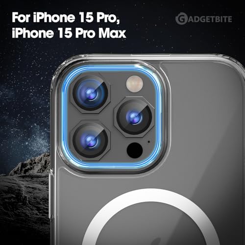 Image of GadgetBite Snaptra Octagon Lens Protector Compatible With iPhone 15 Pro & iPhone 15 Pro Max - 9H Tempered Glass Camera Cover with Metal Ring, Scratch-Resistant,Camera Lens Protection - Black
