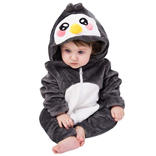 corimori Flauschiges Pinguin-Kostüm für Babies, Neugeborene, | Karneval...