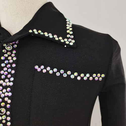 JoyCan Fantasia masculina de patinação artística para competições de adultos, Preto, 5-8 years