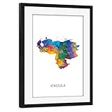 artboxONE Poster mit Rahmen schwarz 75x50 cm Venezuela 