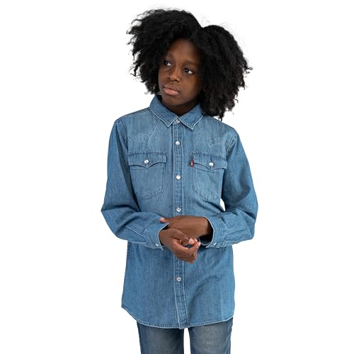Levi's Lvb barstow western shirt Niños Azul (Blue Vintage Stone) 14 años