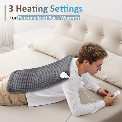 Image of Comfytemp Heating Pad for Back & Period, FSA Eligible Electric Large Heat Pad, Fathers Day Dad Gifts for Men Women Mom Birthday, HSA Approve Moist Neck Shoulder Legs Knee Heated Pads Washable, 12 inchx24 inch