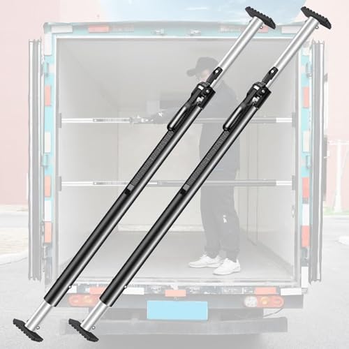 Ratcheting Cargo Bar,Ratcheting Cargo Bar, Easy Setup Cargo Control Load Bar, Aluminum Alloy Truck Bed Divider to Stop Sliding, Heavy-Duty Ratcheting Pole for Enclosed Van Trailers/Minivan(