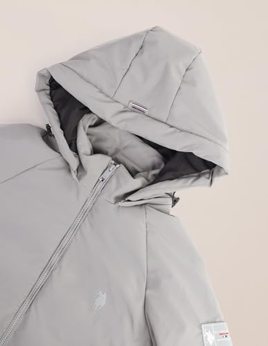 Image of Solid Hooded Puffer Jacket