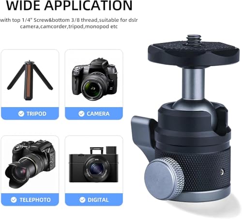 Mini cabezal de bola para DSLR que evita vibraciones en tripode 5