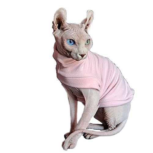 Hairless Cats Winter Clothes Sweatshirt Sweater,Stretch Dralon Fleece Cold Weather Pullover,Breathable Warm Cat Wear Vest for Sphynx Cat Devin