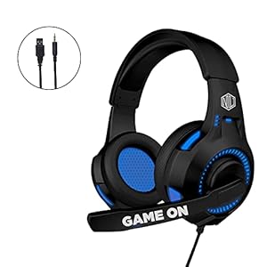 Nu Republic Dread EVO- Gaming Earphones with Flexible Extended Microphone,Red LED Light,50mm Neodymium Drivers,HD Sound…