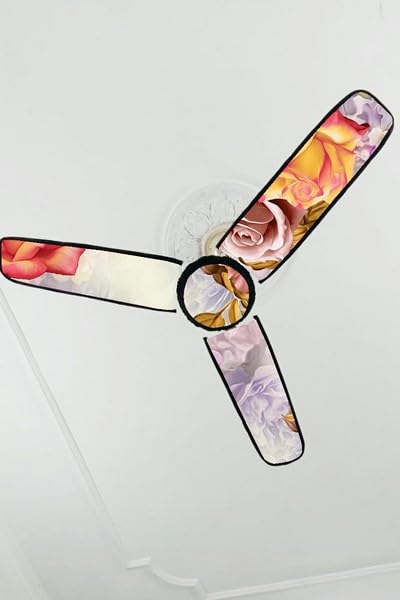 Image of Dustproof Premium Three Blade Ceiling Fan Cover with attachable Enclosure, Set of 1 Fan Cover (Gold).