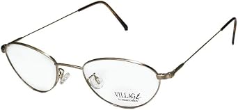 Marcolin Village 47 6395 Womens Suitable For Office Classic Cat Eye With Spring Hinges Made In Italy Eyeglasses/Eyewear 49-19-140, Brushed Gold