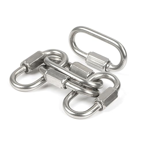 Moschettone Acciaio Inox 304, Catene 4 pezzi 304 Catene a maglia rapida Grilli ad anello a D