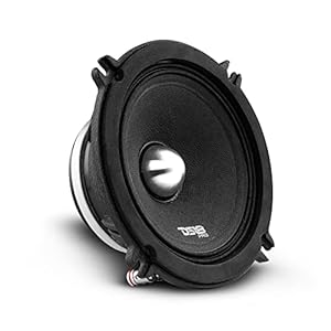DS18 PRO-FR5NEO 5.25″ Full-Range Loudspeaker – Silver Aluminum Bullet, 400W Max, 200W RMS, 4-Ohms, Grill Included, Neodymium Magnet – Best Fullrange Car Audio Door Speaker (1 Speaker)