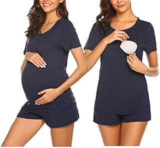 Ekouaer Nursing Pajamas for Breastfeeding Nursing Pj Nightgown Labor Robe Hospital Delivery Maternity