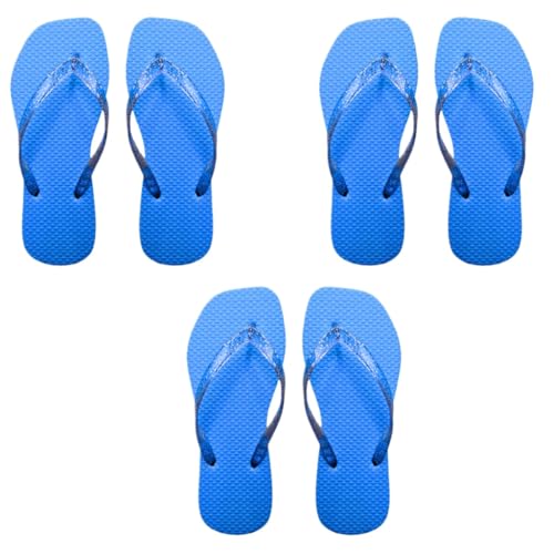 Chinelo Ortopedico Feminino,Kit 3 Chinelos Feminino Quadrado de Borracha Correia de Glitter SandáLia Rasteirinha ConfortáVel(Azul,numeric_36)