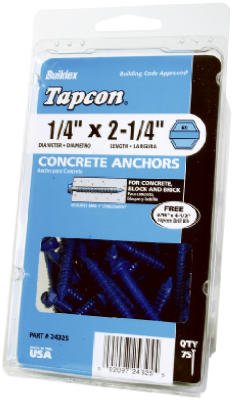 ITW Tapcon 1/4 in. Dia. x 2-3/4 in. L Steel Hex Head Concrete Screw Anchor 75 per box