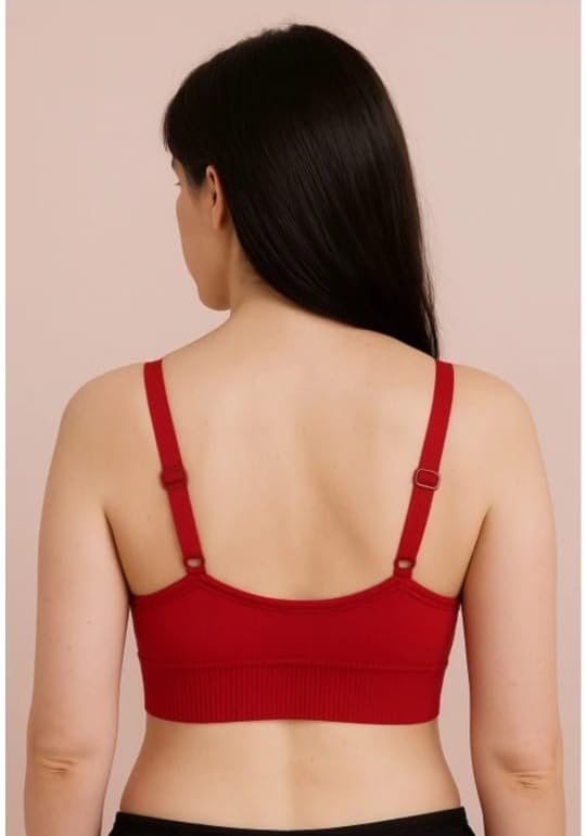 Image of Women's Maternity Nursing Bra, Front Open with Button Closure, Wirefree Padded, Seamless Inner, with Tube Bra,Pack of 1 (Free Size 30,32,34)