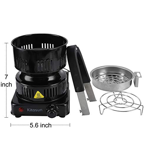 Aufworld Kohle Brenner Kohleanzünder Elektrisch mit Abnehmbarem Kohlekorb und 304er Stahl Spirale Einstellbare… – Bild 8