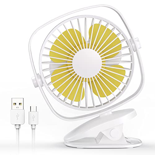 Versiontech. Clip On Fan,Small Desk Fan Portable Mini Fan For Bedroom Baby Stroller Fan Usb Personal Rechargeable Battery Operated Table Cooling Fan For Home Office Indoor Outdoor Travel Camping-White #TOP15