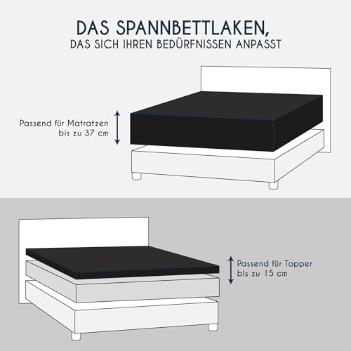 Dreamzie - Topper Spannbettlaken - 140x200cm / 160x200cm - 100 % Baumwolle – Ansicht 2